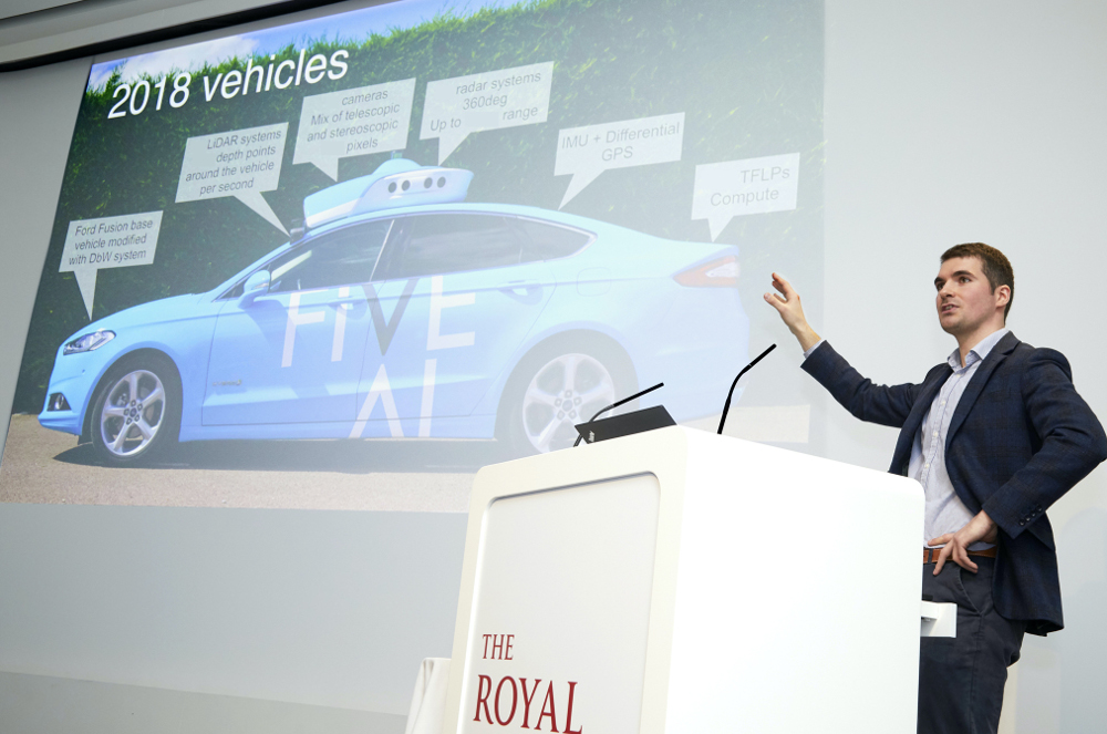 Dr. Stefano Albrecht speaking at the Royal Society in London